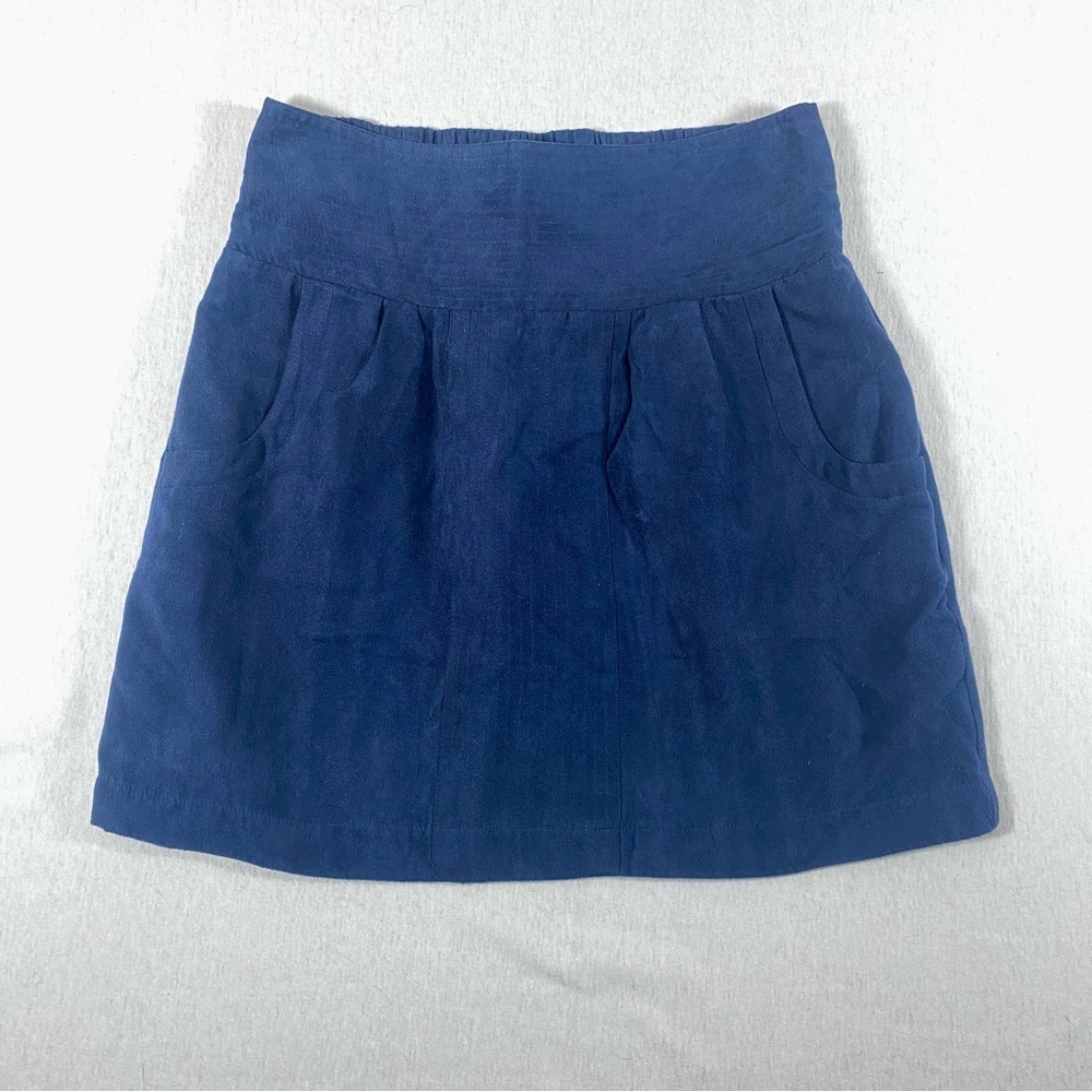 Hawks Navy Blue Mini Skirt Women’s M High Rise A-Line Elastic Waist Pockets